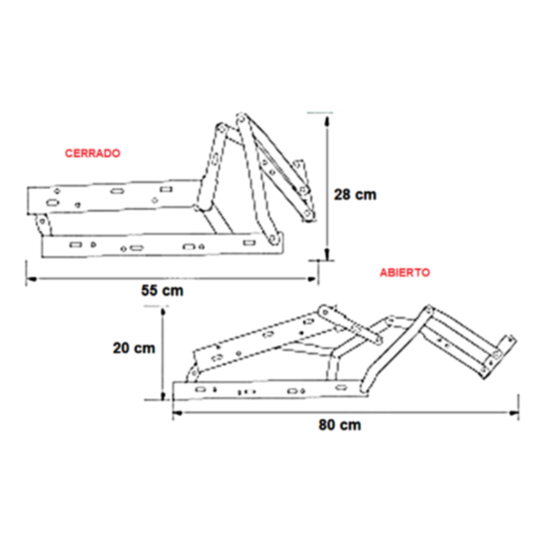 HERRAJE SILLA RECLINOMATICA MANUAL DE 2 POSICIONES