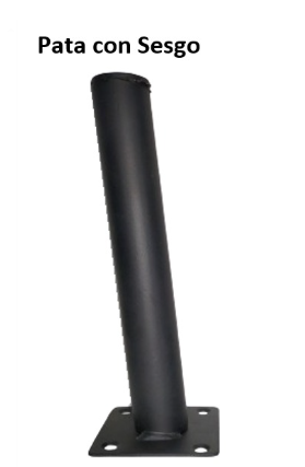 PATA TUBULAR NEGRA MATE RECTA Y CON SESGO